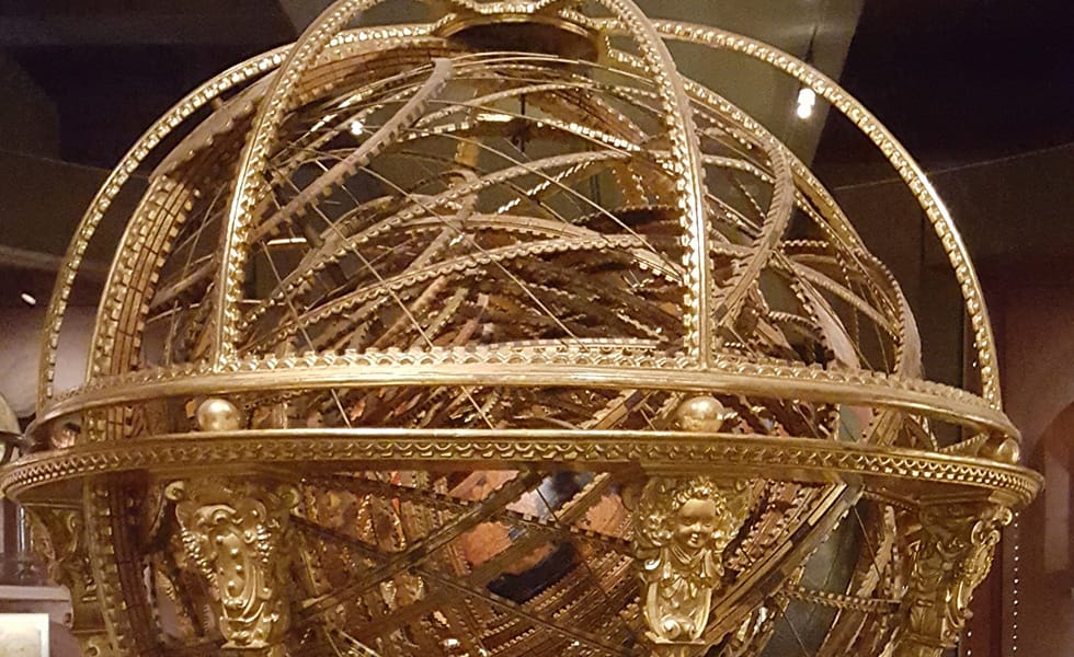Gold mechanical globe
