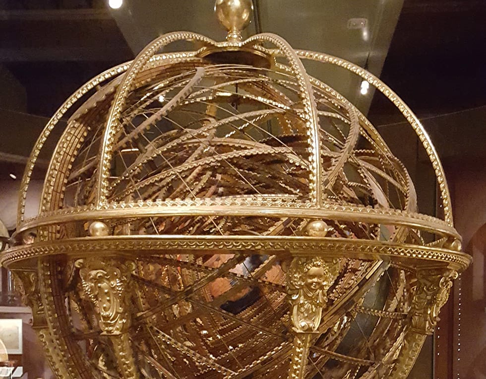 Gold mechanical globe
